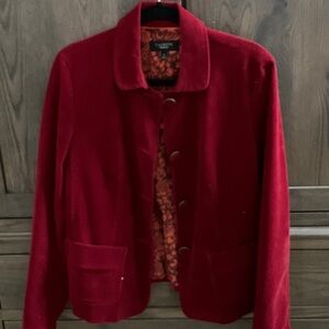 Talbots Red Velvet Blazer
